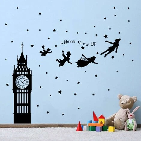 Stickers Muraux Peter Pan Autocollant Décoratifs Big Ben Flying Fée Décoration Murale Chambre Enfant Bébé Garderie Salon HA 4 Stickers Muraux Peter Pan Autocollant Décoratifs Big Ben Flying Fée Décoration Murale Chambre Enfant Bébé Garderie Salon HA – Image 2