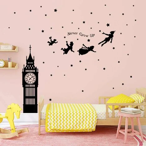 Stickers Muraux Peter Pan Autocollant Décoratifs Big Ben Flying Fée Décoration Murale Chambre Enfant Bébé Garderie Salon HA 5 Stickers Muraux Peter Pan Autocollant Décoratifs Big Ben Flying Fée Décoration Murale Chambre Enfant Bébé Garderie Salon HA – Image 3