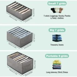 SVKBJROY 6 Pièces Chemise Organisateur De Tiroir Pour Vêtements Boîte De Rangement Portable En Non-tissé, Organisateur De Placard à Compartiment Pliable Pour Legging, Chandail-9 Grilles Avec Poignée 4 -ATMOSPHERA || VIDAXL || Safavieh Soldes 86489531 3