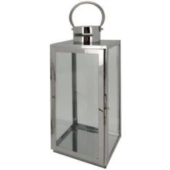 Rebecca Mobili Lot De 2 Grandes Lanternes En Acier Pvc Gris Argenté Pour Intérieur Extérieur -ATMOSPHERA || VIDAXL || Safavieh Soldes 86539212 5