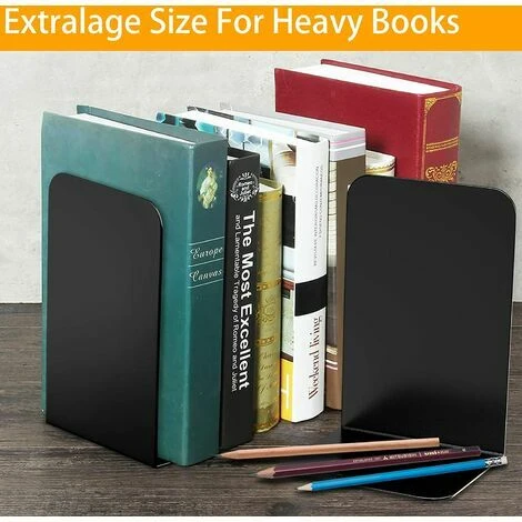 Serre-livres, Serre-livres En Métal Noir Pour Livres Lourds, (2pcs, 5.3x7.8x4) 7 Serre-livres, Serre-livres En Métal Noir Pour Livres Lourds, (2pcs, 5.3x7.8x4) – Image 5