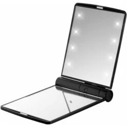 Voyage De Miroir De Vanité De Beauté De Retournement Cosmétique De Maquillage Illuminé Pliable De Lumière De LED