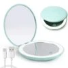 Miroir Compact à LED, Grossissement 1x/10x Rechargeable, Petit Miroir De Maquillage De Voyage à Intensité Variable, Miroir De Poche, Cadeaux Pour Filles, Vert -ATMOSPHERA || VIDAXL || Safavieh Soldes 87482191 1
