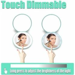 Miroir Compact à LED, Grossissement 1x/10x Rechargeable, Petit Miroir De Maquillage De Voyage à Intensité Variable, Miroir De Poche, Cadeaux Pour Filles, Vert 9 Miroir Compact à LED, Grossissement 1x/10x Rechargeable, Petit Miroir De Maquillage De Voyage à Intensité Variable, Miroir De Poche, Cadeaux Pour Filles, Vert -ATMOSPHERA || VIDAXL || Safavieh Soldes 87482191 3
