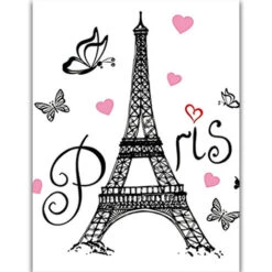 SVKBJROY Impression Sur Toile - 20x25 - Tableaux Pour La Mur - Tirages Sur Toile - Peintures Sur Toile - Image Sur Toile - Prete A Suspendre - Décoration - Énonciations - Tour Eiffel Paris