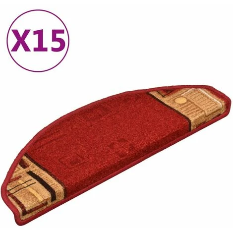 Tapis D'escalier Autocollants 15 Pcs Rouge 65x21x4 Cm 4 Tapis D'escalier Autocollants 15 Pcs Rouge 65x21x4 Cm – Image 2