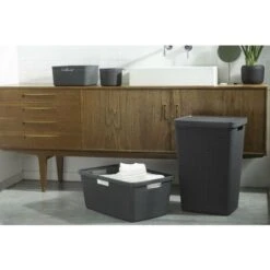 CURVER Panier à Linge Jute 46L - Bac à Linge Propre Et Sale - Poignées Ergonomiques - Corbeille Pour Salle De Bain Ou Buanderie - 70% Recyclé - 59,4 X 39,4 X 25,6 Cm - Gris 9 CURVER Panier à Linge Jute 46L - Bac à Linge Propre Et Sale - Poignées Ergonomiques - Corbeille Pour Salle De Bain Ou Buanderie - 70% Recyclé - 59,4 X 39,4 X 25,6 Cm - Gris -ATMOSPHERA || VIDAXL || Safavieh Soldes 87799263 4