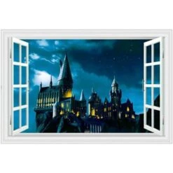 Stickers Muraux PVC Autocollant Mural Stickers Muraux Harry Potter Autocollant Pour Fenêtre Chambre Salon Bureau Decoration