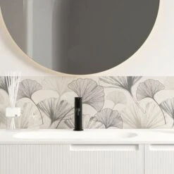 Bandeau PVC Lot De 2 : L 70cmxH 30cm Gingko Taupe