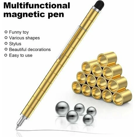 OAAO Stylo à Bille Magnétique, Stylo à Bille Noir, Stylo Magnétique Multifonction Amusant, Stylo à Bille Rétractable Anti-stress Pour Adolescents, Jeunes Hommes Et Femmes (doré) 5 OAAO Stylo à Bille Magnétique, Stylo à Bille Noir, Stylo Magnétique Multifonction Amusant, Stylo à Bille Rétractable Anti-stress Pour Adolescents, Jeunes Hommes Et Femmes (doré) – Image 3
