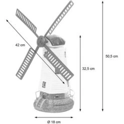 Moulin à Vent Solaire LED HWC-G95, Décoration De Jardin/terasse, Pour L'intérieur/extérieur -ATMOSPHERA || VIDAXL || Safavieh Soldes 87925186 4