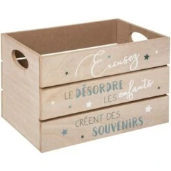 Cagette X 2 Bois + Bleu - Atmosphera Créateur D'intérieur -ATMOSPHERA || VIDAXL || Safavieh Soldes 87948694 2