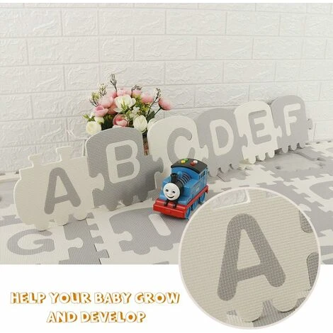 Tapis De Puzzles En Mousse Pour BéBé 180x180cm 36 Pièces Tapis D’Éveil Épais Jeux Enfant Dalles De Sol Souple Avec Clôture Alphabet/Chiffres 4 Tapis De Puzzles En Mousse Pour BéBé 180x180cm 36 Pièces Tapis D’Éveil Épais Jeux Enfant Dalles De Sol Souple Avec Clôture Alphabet/Chiffres – Image 2