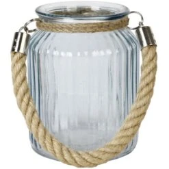 Photophore Avec Corde Bleu Ciel