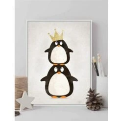 LCGEDB Nordique Mignon Animaux Estampes Affiches Toile Polaire Ours/Hippopotame/manchot Dessin Animé Wall Art Peintures Bébé Enfants Garderie Décoration Sans Cadre PTWC009-M(30X40CM) -ATMOSPHERA || VIDAXL || Safavieh Soldes 88224763 3