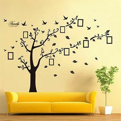 LDHBDS Grand Arbre Généalogique Décoration Murale Cadres Photo Amovibles Arbre Sticker Mural Vinyle Arbre Stickers Muraux Pour Salon Décor À La Maison (Arbre Noir) 4 LDHBDS Grand Arbre Généalogique Décoration Murale Cadres Photo Amovibles Arbre Sticker Mural Vinyle Arbre Stickers Muraux Pour Salon Décor À La Maison (Arbre Noir) – Image 2