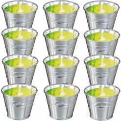 Bougie Citronnelle Ensemble Cadeau Pour Extérieur Intérieur, 12pièces X 2.0oz, Bougies 100% En Cire De Soja Naturel Lot, Bougie Citronnelles Pour Voyage Camping Jardin