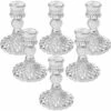 Lot De 6 Bougeoirs En Verre, Bougeoirs Coniques De 10,2 Cm, Bougeoirs En Verre Transparent Pour Mariage, Festival, Fête Et Décoration De Festival.