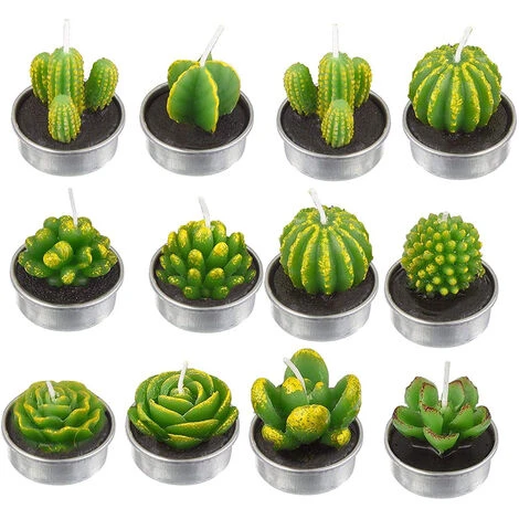 12 Bougies De Cactus, Bougies Succulentes De Plantes Artificielles, Bougies De Cire De Thé De La Saint-Valentin Pour Les Fêtes, Mariages, Spas, Cadeaux De Décoration Pour La MaisonUN 5 12 Bougies De Cactus, Bougies Succulentes De Plantes Artificielles, Bougies De Cire De Thé De La Saint-Valentin Pour Les Fêtes, Mariages, Spas, Cadeaux De Décoration Pour La MaisonUN – Image 3
