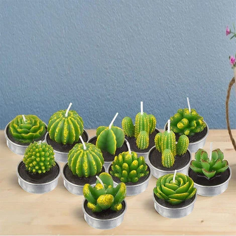 12 Bougies De Cactus, Bougies Succulentes De Plantes Artificielles, Bougies De Cire De Thé De La Saint-Valentin Pour Les Fêtes, Mariages, Spas, Cadeaux De Décoration Pour La MaisonUN 7 12 Bougies De Cactus, Bougies Succulentes De Plantes Artificielles, Bougies De Cire De Thé De La Saint-Valentin Pour Les Fêtes, Mariages, Spas, Cadeaux De Décoration Pour La MaisonUN – Image 5