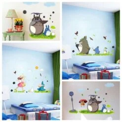 Nouveau Dessin Animé Animation Vinyle Totoro Stickers Muraux Pour Enfants Chambre Café/bar/décoration De La Maison Affiche Totoro Fonds D'écran -ATMOSPHERA || VIDAXL || Safavieh Soldes 88773409 4