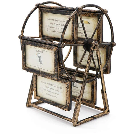 Cadre Photo De Famille Rétro Vintage Bricolage Grande Roue Moulin à Vent Rotatif Cadre Photo Décor à La Maison Cadeau Style Nostalgique 5 Cadre Photo De Famille Rétro Vintage Bricolage Grande Roue Moulin à Vent Rotatif Cadre Photo Décor à La Maison Cadeau Style Nostalgique – Image 3