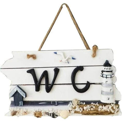 Plaque De Porte WC Décoration Marine Motif Phare Bois 3 Plaque De Porte WC Décoration Marine Motif Phare Bois