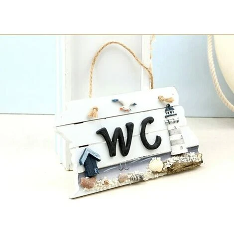 Plaque De Porte WC Décoration Marine Motif Phare Bois 4 Plaque De Porte WC Décoration Marine Motif Phare Bois – Image 2