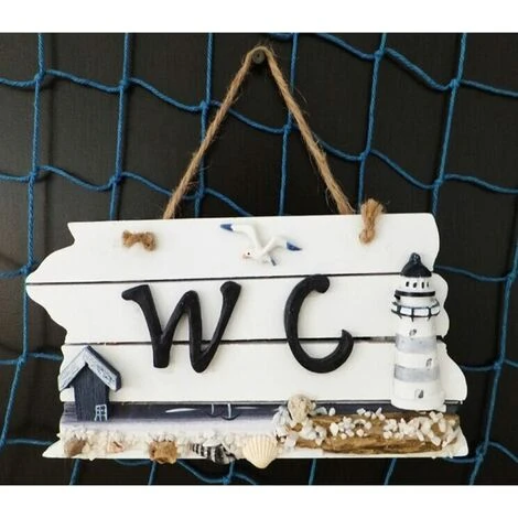 Plaque De Porte WC Décoration Marine Motif Phare Bois 6 Plaque De Porte WC Décoration Marine Motif Phare Bois – Image 4