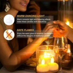 12 LED Bougie Flottante Sans Flammes, Batterie éTanche LumièRes De Thé LED Vacillantes Flotter Sur L'eau Pour Mariage, FêTe, Centre De Table, Piscine Et Spa (Blanc Chaud) -ATMOSPHERA || VIDAXL || Safavieh Soldes 88803853 3