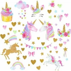 Stickers Muraux Licorne Pour Filles Garçons Chambre, Grand Vinyle Maison Decal Pour Les Enfants Salon Chambre Filles Chambre Décor