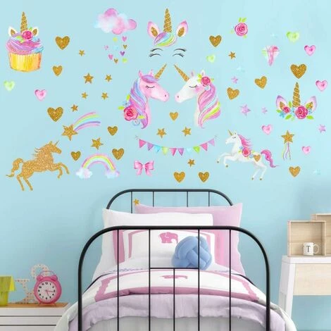 Stickers Muraux Licorne Pour Filles Garçons Chambre, Grand Vinyle Maison Decal Pour Les Enfants Salon Chambre Filles Chambre Décor 7 Stickers Muraux Licorne Pour Filles Garçons Chambre, Grand Vinyle Maison Decal Pour Les Enfants Salon Chambre Filles Chambre Décor – Image 5