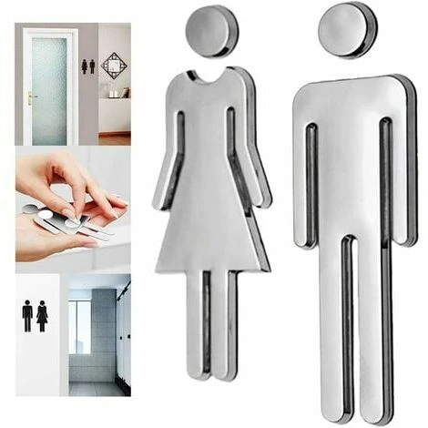 CKNGFV 2pcs Signe D'autocollant De Porte De Toilette De Cafétéria D'htel De Restaurant Public De 12x4cmWC 3 CKNGFV 2pcs Signe D'autocollant De Porte De Toilette De Cafétéria D'htel De Restaurant Public De 12x4cmWC
