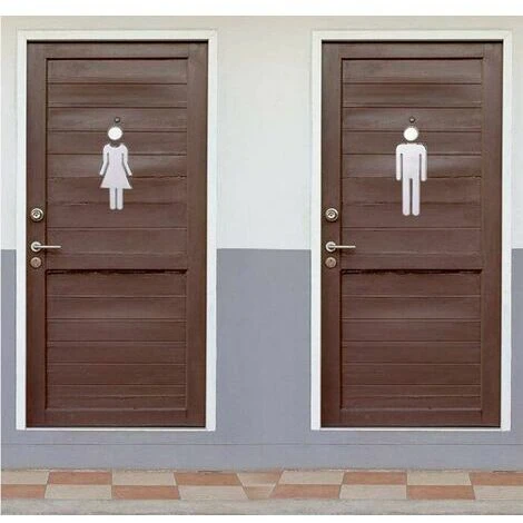 CKNGFV 2pcs Signe D'autocollant De Porte De Toilette De Cafétéria D'htel De Restaurant Public De 12x4cmWC 7 CKNGFV 2pcs Signe D'autocollant De Porte De Toilette De Cafétéria D'htel De Restaurant Public De 12x4cmWC – Image 5