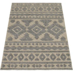 Paco Home Tapis Poils Longs Tapis Salon Shaggy Aspect 3D Ethnique Boho Look Vintage Doux 60x100 Cm, Gris 3 -ATMOSPHERA || VIDAXL || Safavieh Soldes 89570797 5