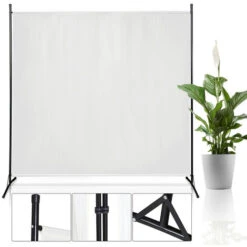 Randaco Paravent 360° Séparation De Pièce Rabattable Mur Espagnol Terrasse Cloison 1 Pièce Beige