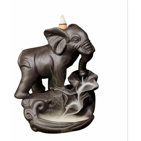 Porte-Encens Éléphant Avec 20 Cônes D'Encens À Reflux, Porte-Encens En Céramique Asiatique Brûleur D'Encens À Reflux 5 Porte-Encens Éléphant Avec 20 Cônes D'Encens À Reflux, Porte-Encens En Céramique Asiatique Brûleur D'Encens À Reflux – Image 3