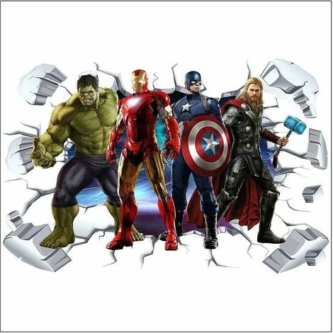3d Avengers Wall Sticker Marvel Super Hero Wallpaper Pour La Décoration De La Chambre 4 3d Avengers Wall Sticker Marvel Super Hero Wallpaper Pour La Décoration De La Chambre – Image 2