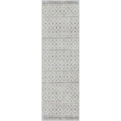 SURYA Tapis De Couloir à Poils Courts Et Doux Berbère Ethnique Blanc Et Gris 80x220 Cm -ATMOSPHERA || VIDAXL || Safavieh Soldes 90703005 2