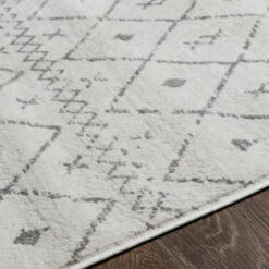 SURYA Tapis De Couloir à Poils Courts Et Doux Berbère Ethnique Blanc Et Gris 80x220 Cm -ATMOSPHERA || VIDAXL || Safavieh Soldes 90703005 3
