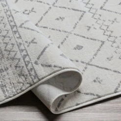 SURYA Tapis De Couloir à Poils Courts Et Doux Berbère Ethnique Blanc Et Gris 80x220 Cm -ATMOSPHERA || VIDAXL || Safavieh Soldes 90703005 4