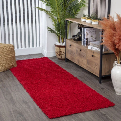 SURYA Tapis De Couloir à Poils Longs Et Doux Shaggy Uni Chic Rouge 80x220 Cm 3 SURYA Tapis De Couloir à Poils Longs Et Doux Shaggy Uni Chic Rouge 80x220 Cm