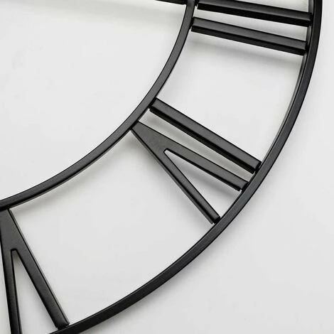 Grande Horloge Murale De Style Vintage, Ronde, En Métal, Silencieuse, Sans Tic-tac, à Piles, 40 Cm, Chiffres Romains Noirs, Horloges De Salon, Chambre à Coucher, Décoration De Cuisine Noir 7 Grande Horloge Murale De Style Vintage, Ronde, En Métal, Silencieuse, Sans Tic-tac, à Piles, 40 Cm, Chiffres Romains Noirs, Horloges De Salon, Chambre à Coucher, Décoration De Cuisine Noir – Image 5