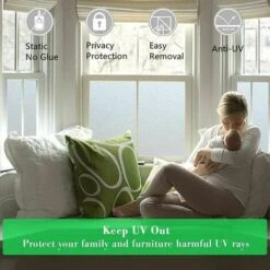 Film Fenetre Anti Regard Film Occultant Fenêtre Film Dépoli Vitre Fenêtre Film Electrostatique Opaque Pour Vitre Brise Vue Fenetre Maison Salle De Bain Chambre (Blanc, 45X200) -ATMOSPHERA || VIDAXL || Safavieh Soldes 90805468 2