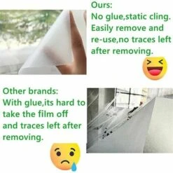 Film Fenetre Anti Regard Film Occultant Fenêtre Film Dépoli Vitre Fenêtre Film Electrostatique Opaque Pour Vitre Brise Vue Fenetre Maison Salle De Bain Chambre (Blanc, 45X200) -ATMOSPHERA || VIDAXL || Safavieh Soldes 90805468 3