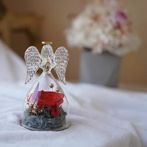 Rose Eternelle Sous Dme Ange, Cadeau Maman, Fleurs Eternelles Avec Ange Figurine,Cadeau Fete Des Meres,Vraie Rose Avec Ange Gardien,Cadeau Anniversaire Femme,Cadeau Femme,Rouge 7 Rose Eternelle Sous Dme Ange, Cadeau Maman, Fleurs Eternelles Avec Ange Figurine,Cadeau Fete Des Meres,Vraie Rose Avec Ange Gardien,Cadeau Anniversaire Femme,Cadeau Femme,Rouge – Image 5