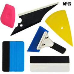 Kit D'outils De Couverture De Film De Fenêtre De Voiture En Vinyle, 6 PCS Film De Protection Pour Vitres De Véhicule Outil D'installation De Vinyle De Teinte D'emballage De Voiture: Raclettes, Grattoi