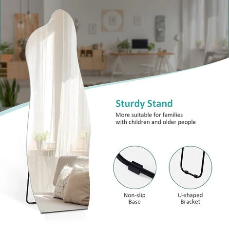 EMKE Miroir Sur Pied 145x50 Cm, Miroir Pleine Avec Formes Irrégulières Pour Salon, Chambre, Salon Et Dressing 3 Lumières Couleurs 6 EMKE Miroir Sur Pied 145x50 Cm, Miroir Pleine Avec Formes Irrégulières Pour Salon, Chambre, Salon Et Dressing 3 Lumières Couleurs – Image 4