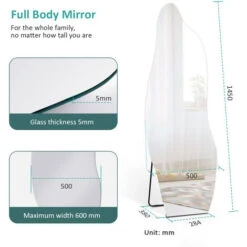 EMKE Miroir Sur Pied 145x50 Cm, Miroir Pleine Avec Formes Irrégulières Pour Salon, Chambre, Salon Et Dressing Sans Lumières -ATMOSPHERA || VIDAXL || Safavieh Soldes 91343342 5