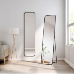 Meykoers Miroir Sur Pied 160 X 40 Cm Miroir Pleine Longueur Ou Miroir Suspendu Mural - Le Noir Cadre - Pour Vestiaire, Salon, Chambre à Coucher -ATMOSPHERA || VIDAXL || Safavieh Soldes 91487108 2
